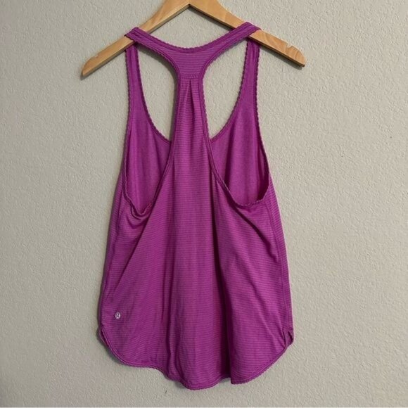 Lululemon 105 F Singlet Tank Top Raspberry Heathered Ultra Violet Pink Stripe 6 - Picture 4 of 8